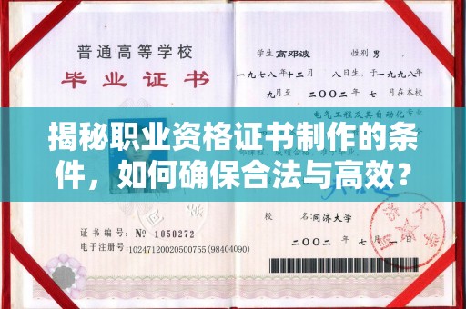 海口揭秘职业资格证书制作的条件，如何确保合法与高效？